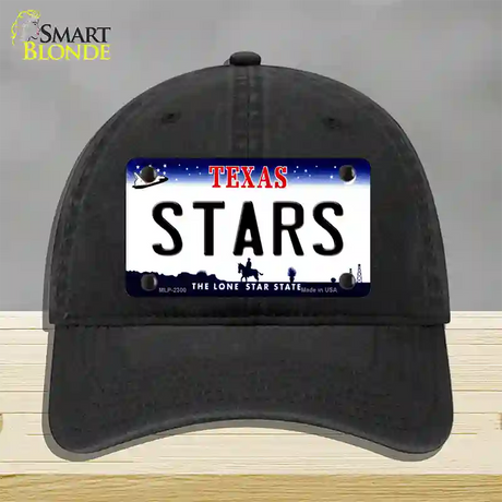 Stars Texas State Novelty License Plate Hat Unconstructed Cotton / Black