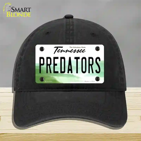 Predators Tennessee State Novelty License Plate Hat Unconstructed Cotton / Black