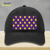 Yellow Polka Dots Purple Novelty License Plate Hat Unconstructed Cotton / Black