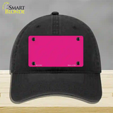 Pink Solid Novelty License Plate Hat Unconstructed Cotton / Black