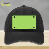 Lime Green Solid Novelty License Plate Hat Unconstructed Cotton / Black