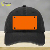 Orange Solid Novelty License Plate Hat Unconstructed Cotton / Black