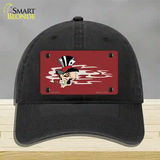 Smokin Joker Top Hat Skull Offset Novelty License Plate Hat Unconstructed Cotton / Black