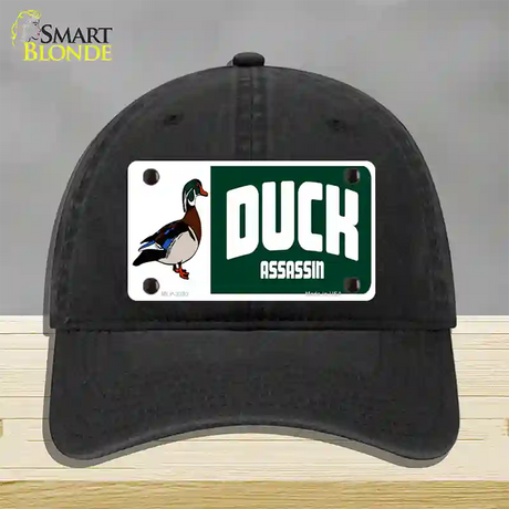 Duck Assassin Novelty License Plate Hat Unconstructed Cotton / Black