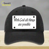 All Things Possible Novelty License Plate Hat Unconstructed Cotton / Black