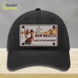 Roadrunner Gray New Mexico Novelty License Plate Hat Unconstructed Cotton / Black