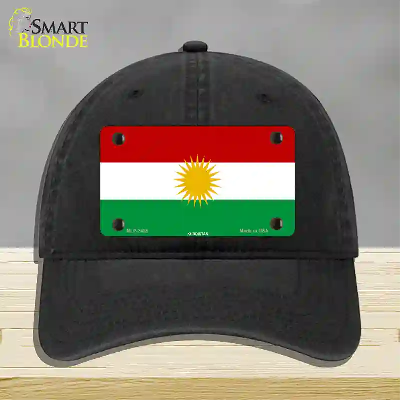 Kurdistan Flag Novelty License Plate Hat Unconstructed Cotton / Black