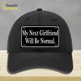 My Next Girlfriend Novelty License Plate Hat Unconstructed Cotton / Black