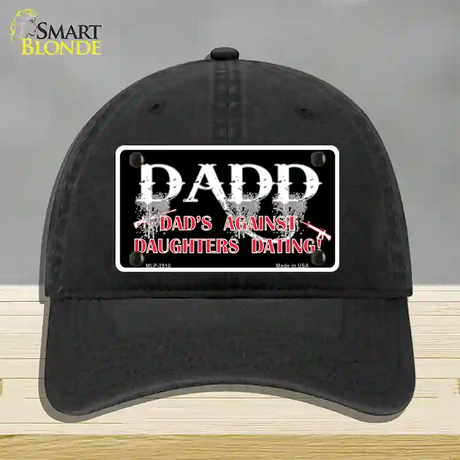 Dads Against Daughters Dating Novelty License Plate Hat Unconstructed Cotton / Black