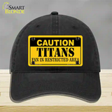 Caution Titans Novelty License Plate Hat Unconstructed Cotton / Black