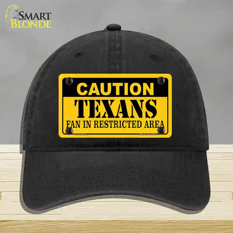 Caution Texans Novelty License Plate Hat Unconstructed Cotton / Black