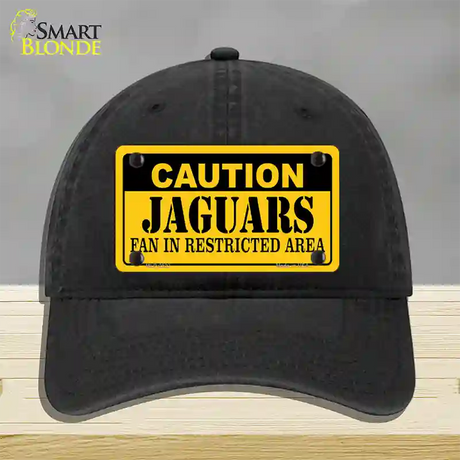 Caution Jaguars Novelty License Plate Hat Unconstructed Cotton / Black