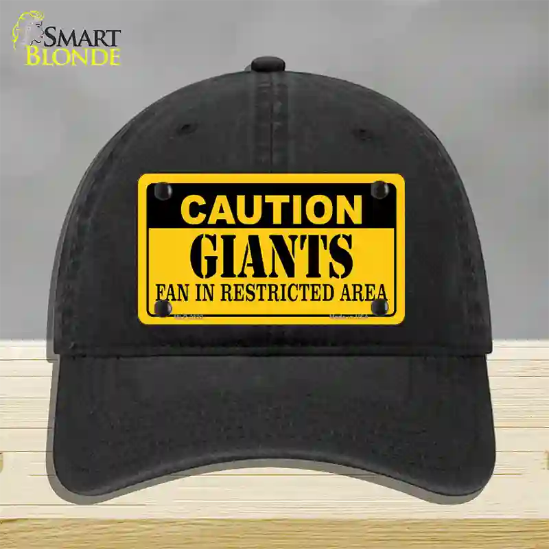 Caution Giants Novelty License Plate Hat Unconstructed Cotton / Black