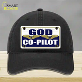 God Is My Co-Pilot Novelty License Plate Hat Unconstructed Cotton / Black