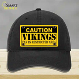 Caution Vikings Novelty License Plate Hat Unconstructed Cotton / Black