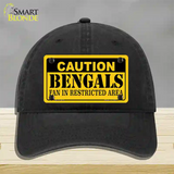 Caution Bengals Novelty License Plate Hat Unconstructed Cotton / Black