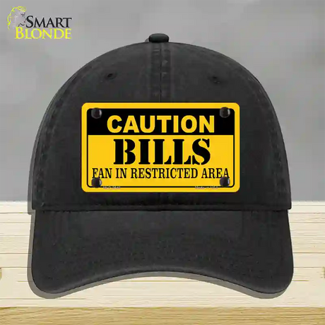 Caution Bills Novelty License Plate Hat Unconstructed Cotton / Black