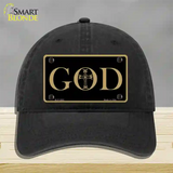 God Novelty License Plate Hat Unconstructed Cotton / Black