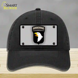 Airborne Eagle Novelty License Plate Hat Unconstructed Cotton / Black