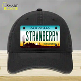 Strawberry Arizona Novelty License Plate Hat Unconstructed Cotton / Black