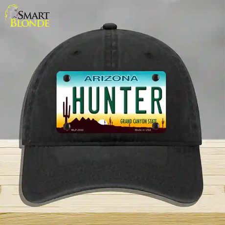 Hunter Arizona Novelty License Plate Hat Unconstructed Cotton / Black