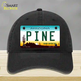 Pine Arizona Novelty License Plate Hat Unconstructed Cotton / Black