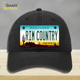 Rim Country Arizona Novelty License Plate Hat Unconstructed Cotton / Black