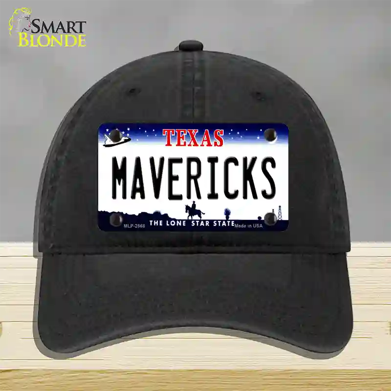 Mavericks Texas State Novelty License Plate Hat Unconstructed Cotton / Black