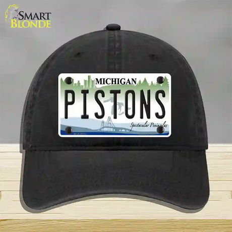 Pistons Michigan State Novelty License Plate Hat Unconstructed Cotton / Black