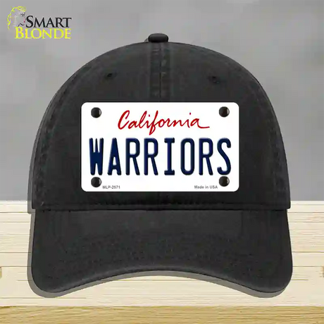 Warriors California State Novelty License Plate Hat Unconstructed Cotton / Black