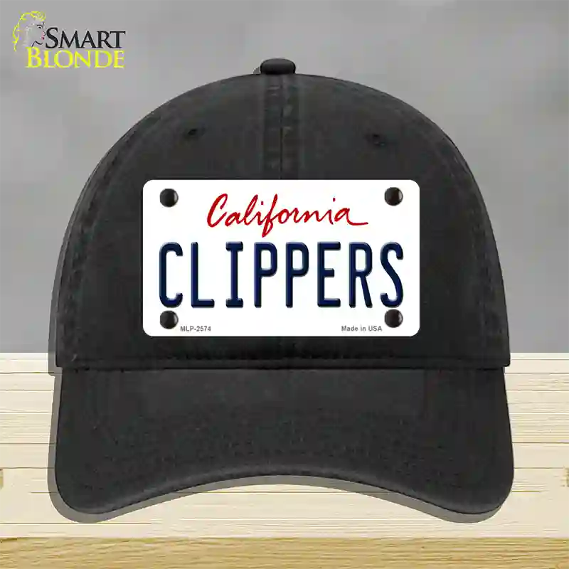 Clippers California State Novelty License Plate Hat Unconstructed Cotton / Black