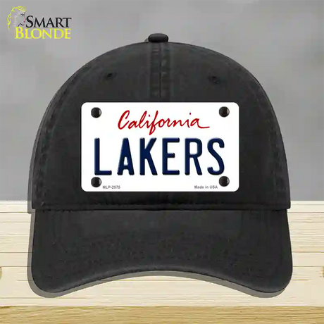 Lakers California State Novelty License Plate Hat Unconstructed Cotton / Black