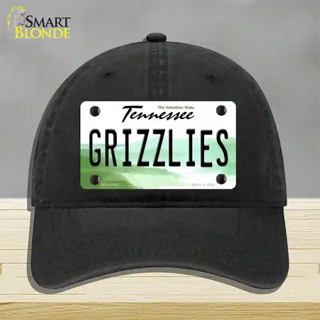 Grizzlies Tennessee State Novelty License Plate Hat Unconstructed Cotton / Black