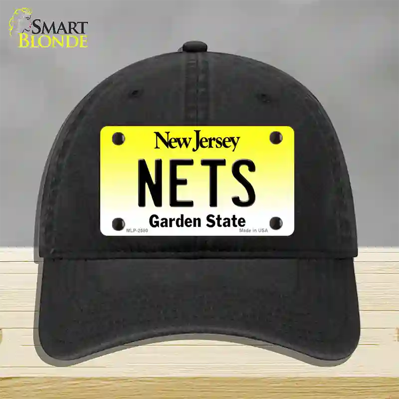 Nets New Jersey State Novelty License Plate Hat Unconstructed Cotton / Black