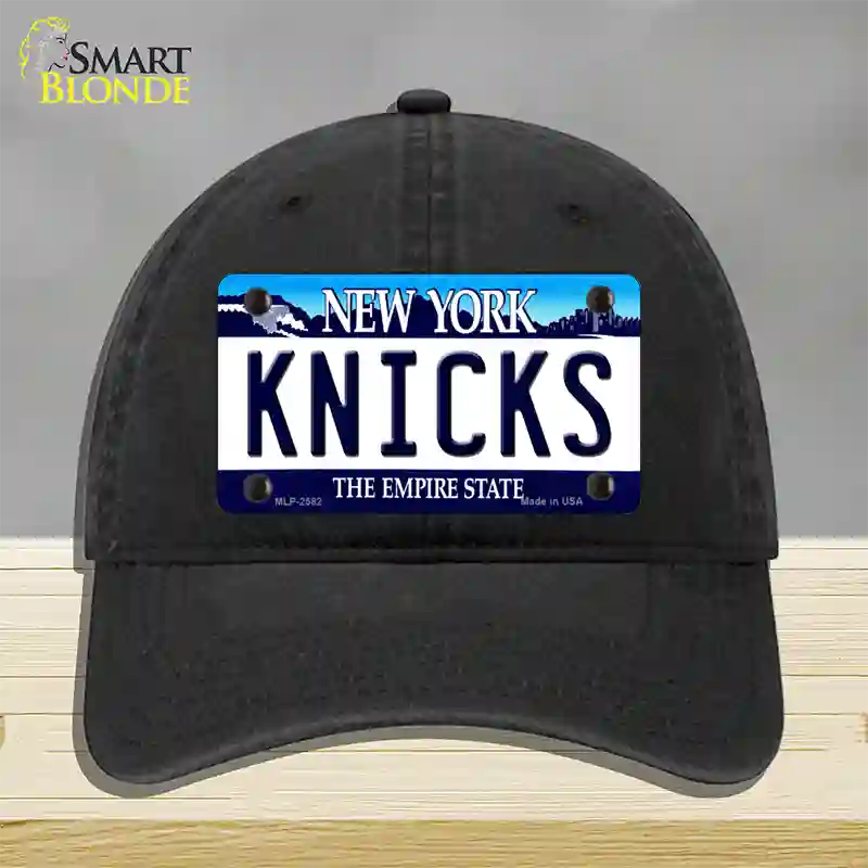 Knicks New York State Novelty License Plate Hat Unconstructed Cotton / Black