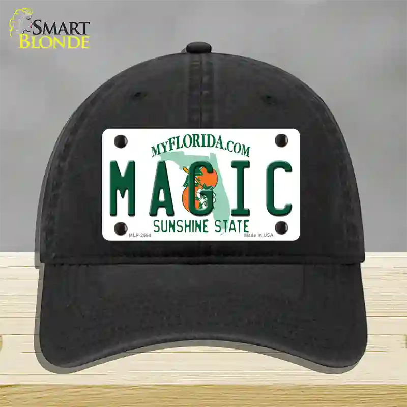 Magic Florida State Novelty License Plate Hat Unconstructed Cotton / Black