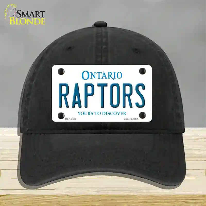 Raptors Ontario State Novelty License Plate Hat Unconstructed Cotton / Black