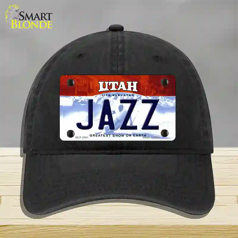 Jazz Utah State Novelty License Plate Hat Unconstructed Cotton / Black