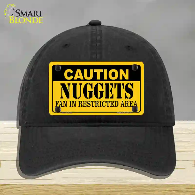 Caution Nuggets Fan Novelty License Plate Hat Unconstructed Cotton / Black