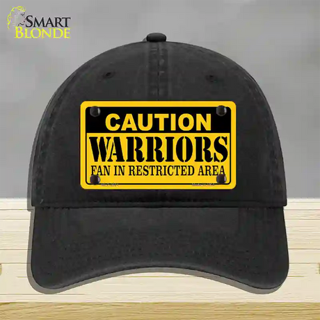 Caution Warriors Fan Novelty License Plate Hat Unconstructed Cotton / Black