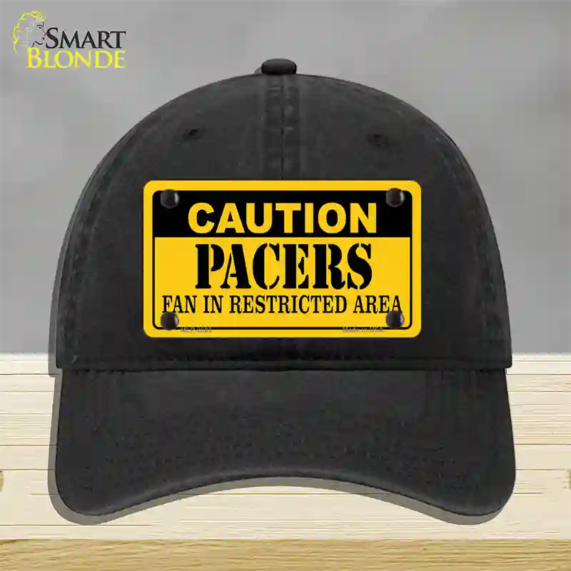 Caution Pacers Novelty License Plate Hat Unconstructed Cotton / Black