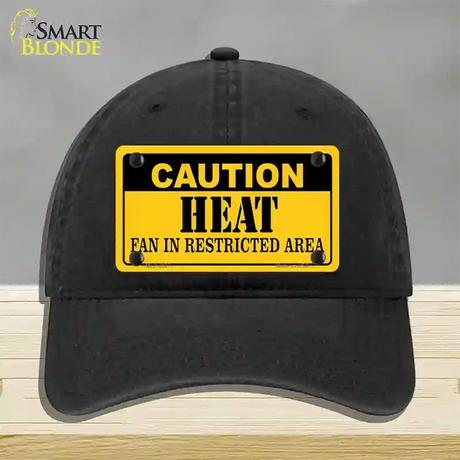 Caution Heat Fan Novelty License Plate Hat Unconstructed Cotton / Black