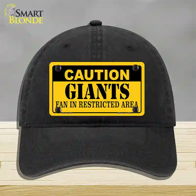 Caution Giants Fan Novelty License Plate Hat Unconstructed Cotton / Black