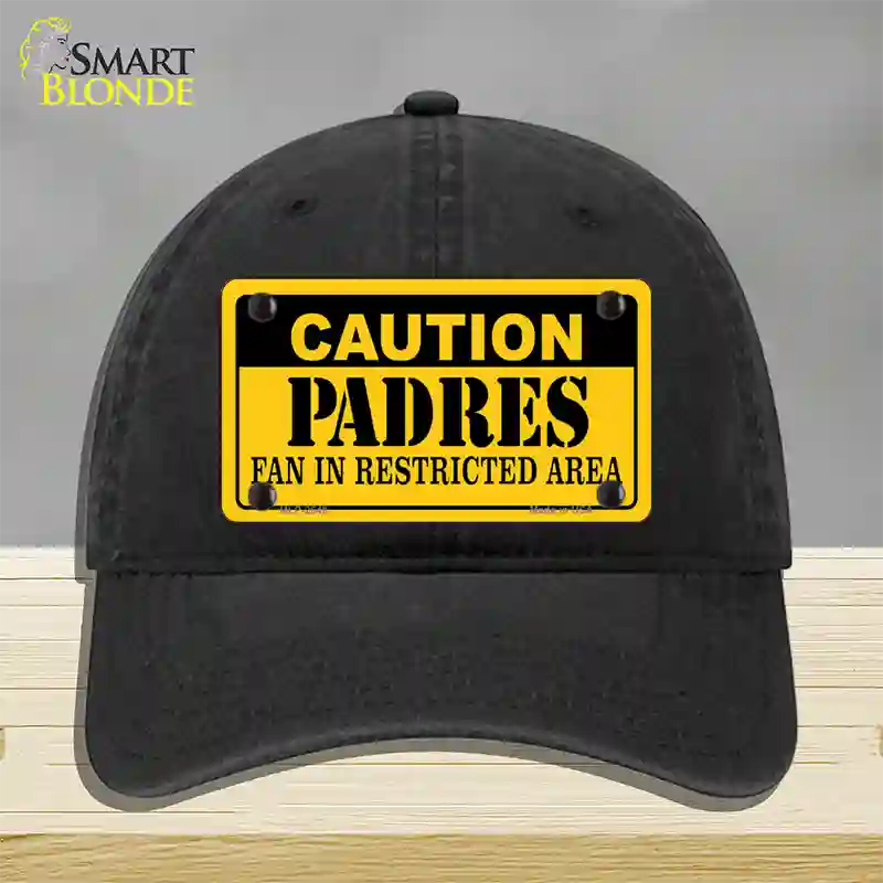 Caution Padres Fan Novelty License Plate Hat Unconstructed Cotton / Black