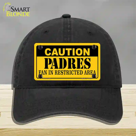 Caution Padres Fan Novelty License Plate Hat Unconstructed Cotton / Black