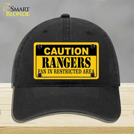 Caution Rangers Novelty License Plate Hat Unconstructed Cotton / Black