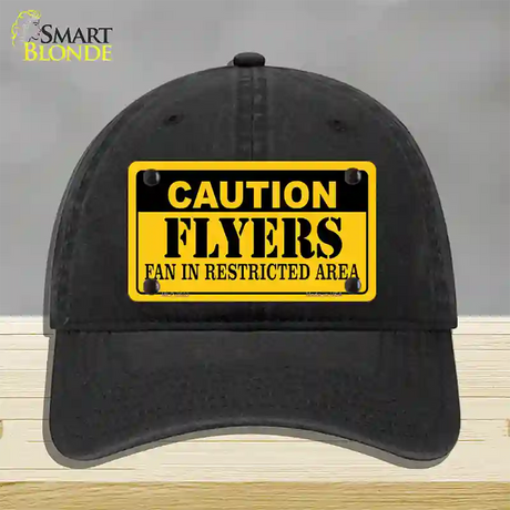 Caution Flyers Novelty License Plate Hat Unconstructed Cotton / Black