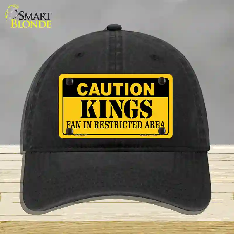 Caution Kings Novelty License Plate Hat Unconstructed Cotton / Black