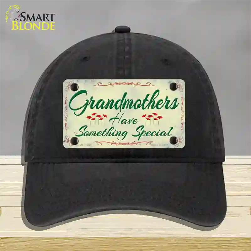 Grandmothers Something Special Novelty License Plate Hat Unconstructed Cotton / Black