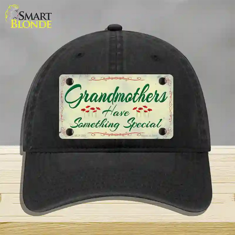 Grandmothers Something Special Novelty License Plate Hat Unconstructed Cotton / Black